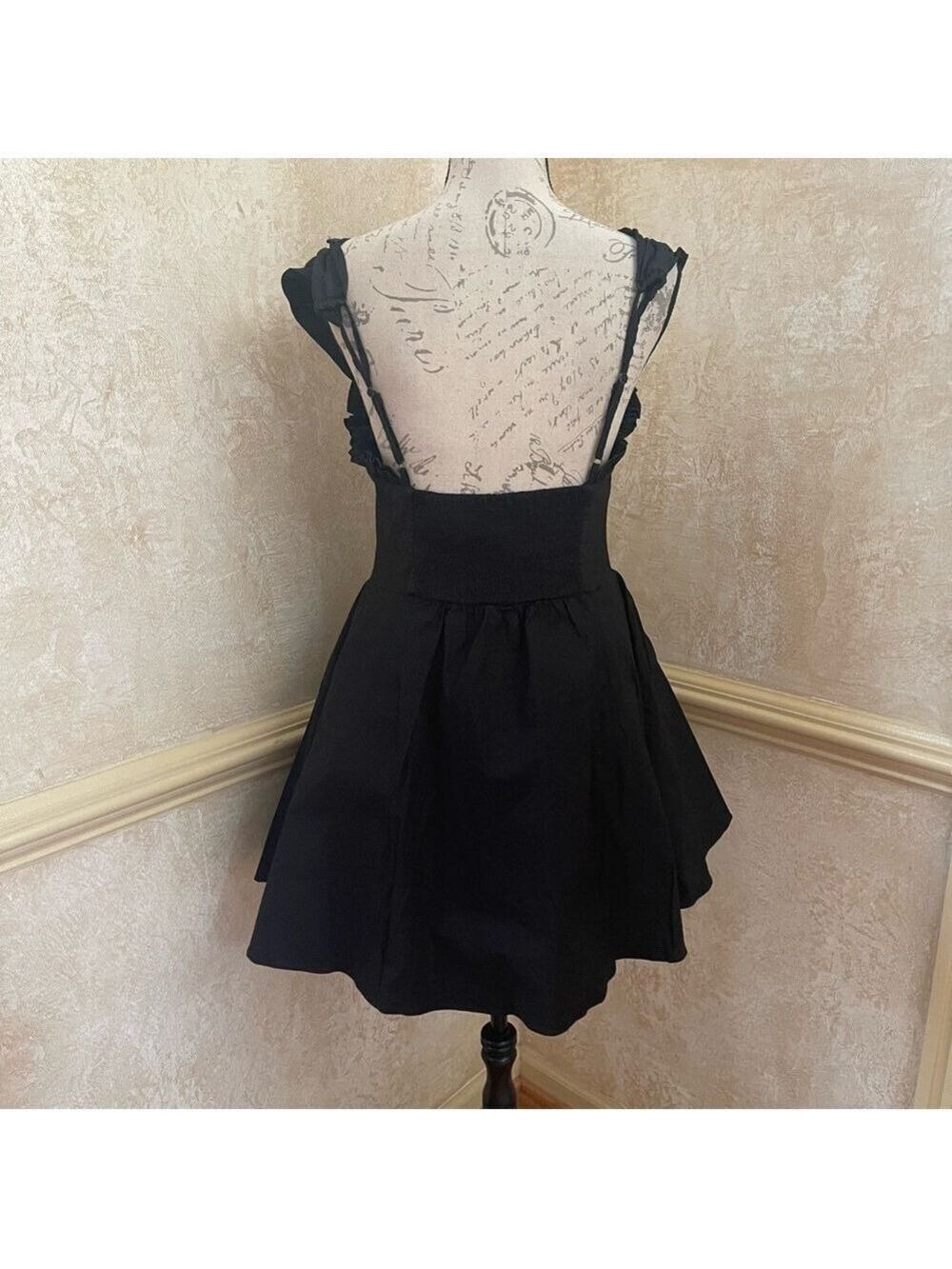 Free People Midnight Magic Mini Voluminous Black Dress Fairy Grunge Bohemian L - Picture 8 of 15